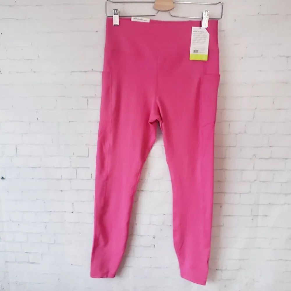 Eddie Bauer Movement Size S Lux High Rise Pocket Leggings 7/8 Length Pink NEW
